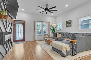 Bungalow, 3 Bedrooms | Living area | Smart TV, streaming services - Stylish Bungalow Near Beltline & Breweries 4 Bedroom Bungalow (Atlanta)