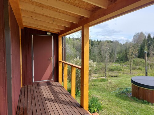 Scenic dolomite valley view family cabin near Cēsis and Sigulda