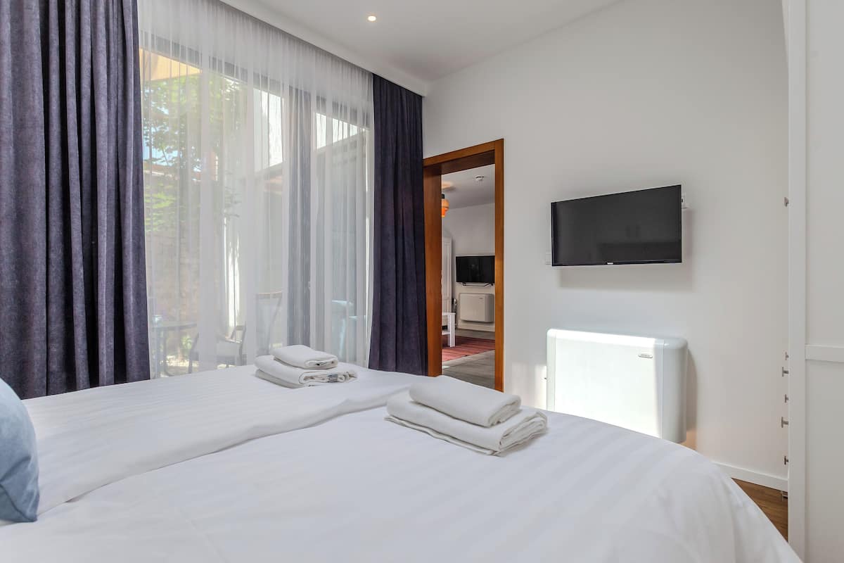 Luxe appartement, 1 slaapkamer (Fulop Panzio-Blue Lagoon Apartment) | 1 slaapkamer, gratis wifi, beddengoed