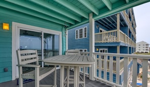 Outdoor dining - Sea Watch VII 204 - 2 Bedroom 2 Bath Oceanfront Condo (Garden City Beach)