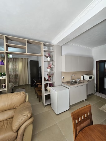 Living area. Brilliant building with WiFi in lively Tiranë