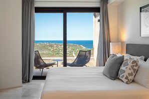 Deluxe Apartment, 2 Bedrooms, Terrace, Sea View | Minibar, laptop workspace, free WiFi