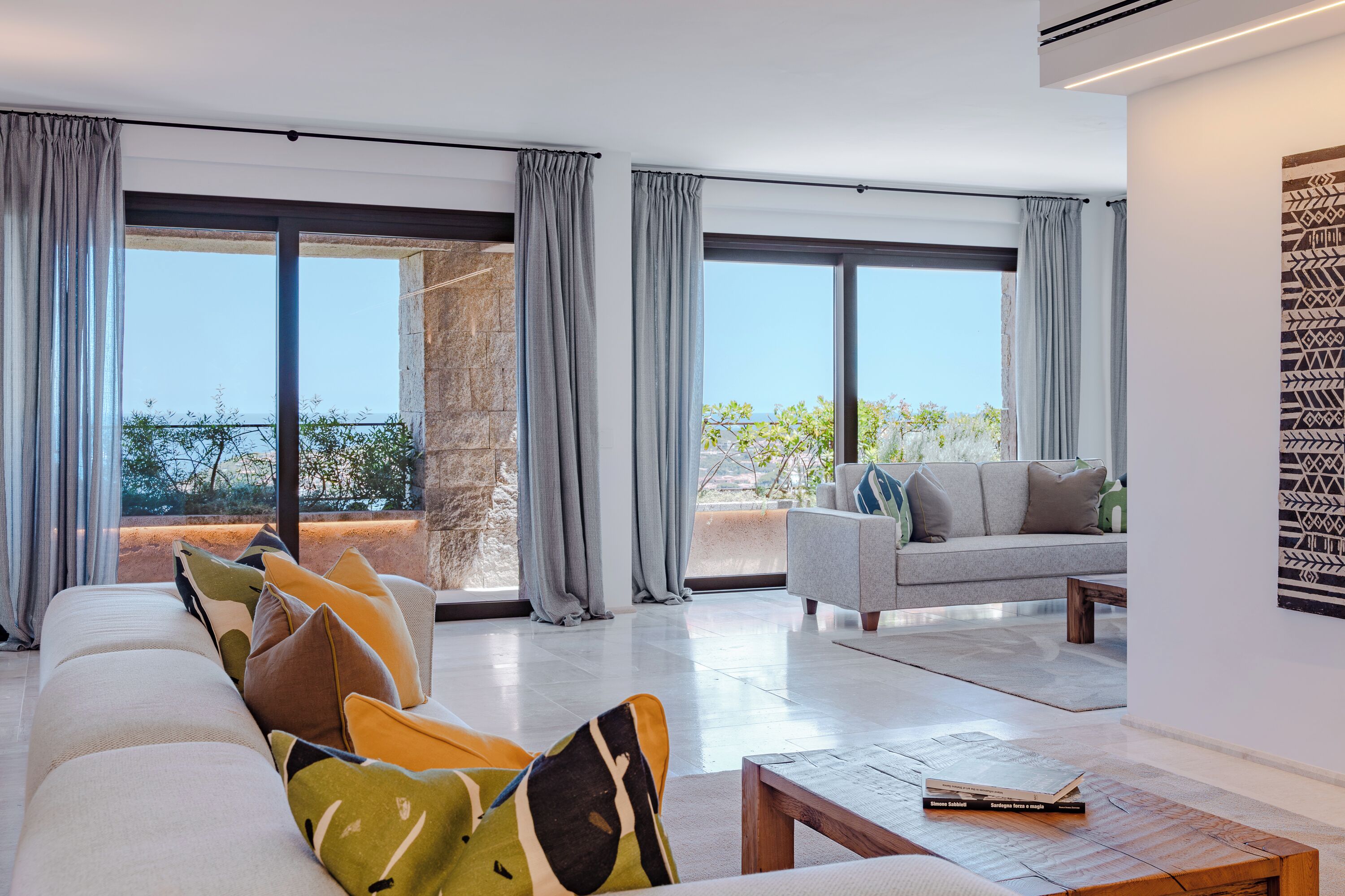 Luxury Suite, 3 Bedrooms, with Garden | Living area | 50-inch Smart TV with digital channels, iPad, first-run movies