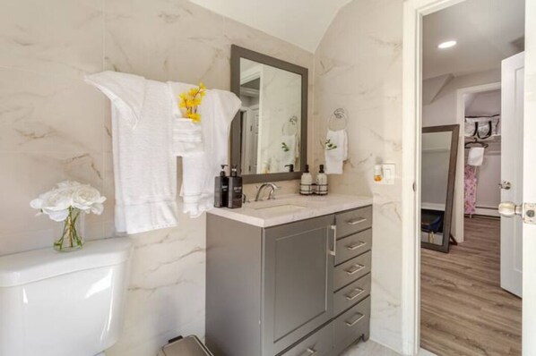 Hair dryer, towels, soap, toilet paper - Charming studio in marvelous New Rochelle with WiFi, AC (New Rochelle)