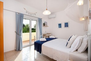 6 habitaciones, tabla de planchar con plancha y ropa de cama 