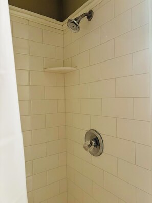 Shower, hair dryer, soap, toilet paper - Lakeview Lodge {Cabin 8} (Hazelhurst)