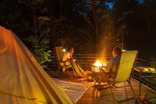 Riverfront Bell Tent Glamping -15 minutes to Bethel Woods Concerts
