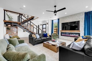 TV, fireplace, stereo, offices