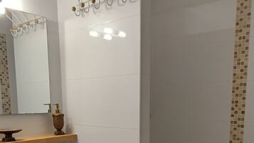 Secador de pelo, toallas y papel higiénico