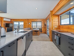 Fridge, microwave, dishwasher, toaster