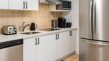 Microwave, stovetop, dishwasher