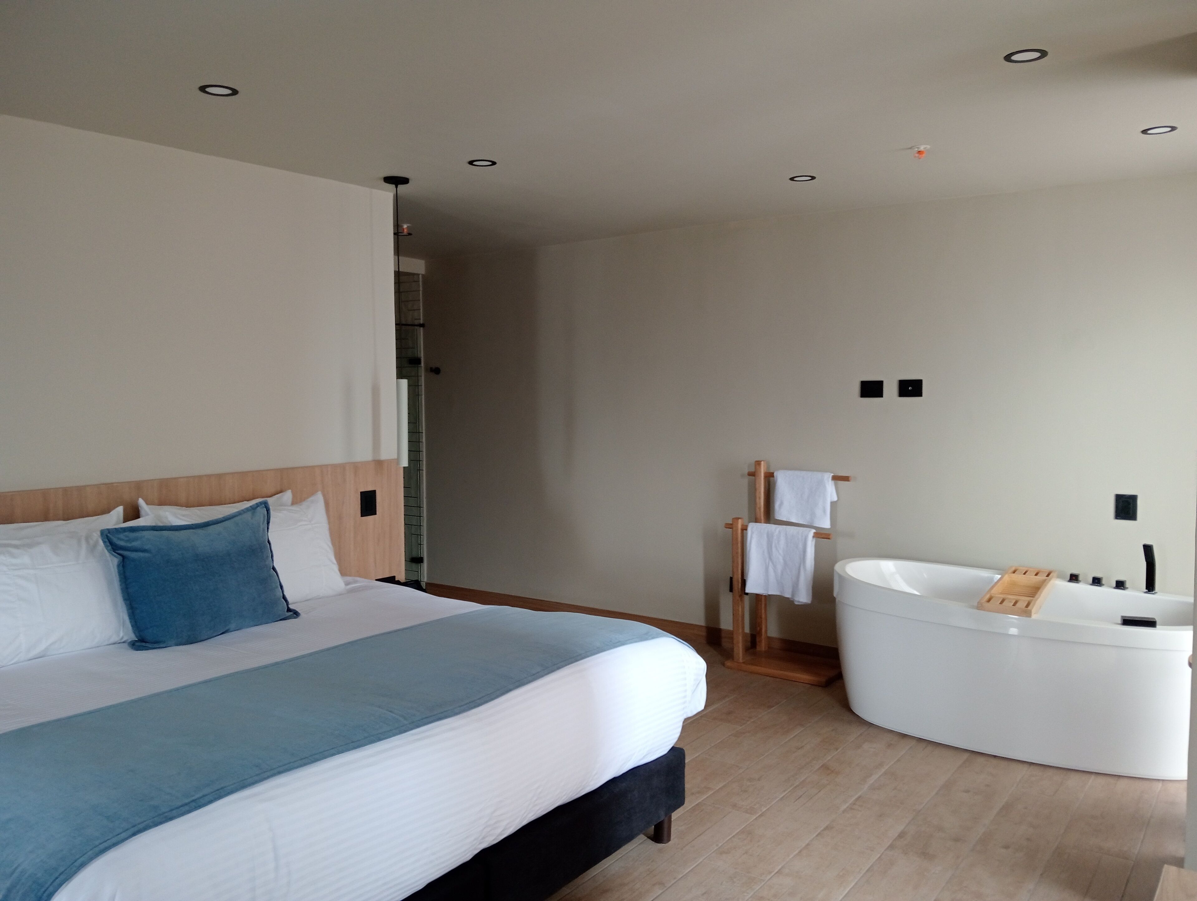 Luxe beddengoed, donsdekens, Select Comfort-bedden, een minibar