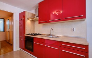 Fridge, oven, stovetop