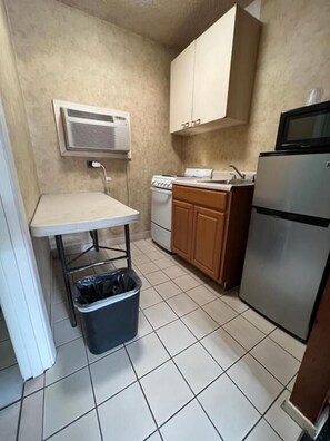 Room, 1 King Bed, Non Smoking, Kitchenette | Private kitchen | Fridge, microwave - Riverside Motel (Vancouver)