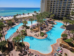 Indoor pool, a heated pool - Shores of Panama 2330 - 1 Bedroom + Bunk Area (Sleeps 6).  Beautiful Direct Beach View!  Free Fun! (Panama City Beach)