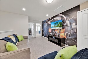 Smart TV, DVD player, books