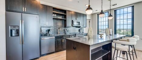 Microwave, stovetop, dishwasher