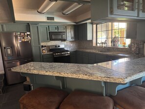 Microwave, oven, stovetop, dishwasher