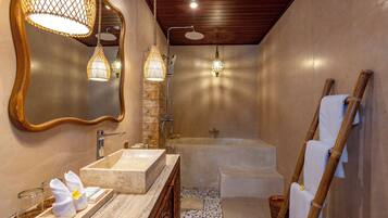 Luxury Villa, 1 King Bed, Private Pool | Bathroom | Separate tub and shower, free toiletries, hair dryer, slippers