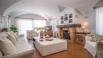 TV, fireplace, table tennis