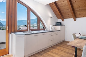 Fridge, microwave, stovetop, dishwasher - Apartment 'Vinlauris 98' with Mountain View, Wi-Fi and Air Conditioning (Tschars)