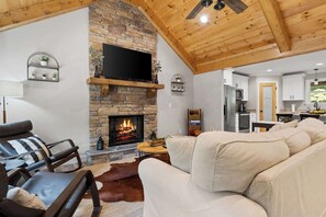 TV, fireplace, offices