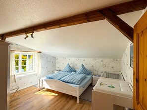 2 slaapkamers, een strijkplank/strijkijzer, gratis wifi, beddengoed