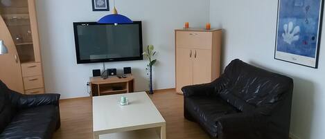 TV, DVD player, stereo