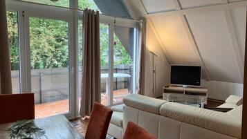 TV, mesa de pingue-pongue