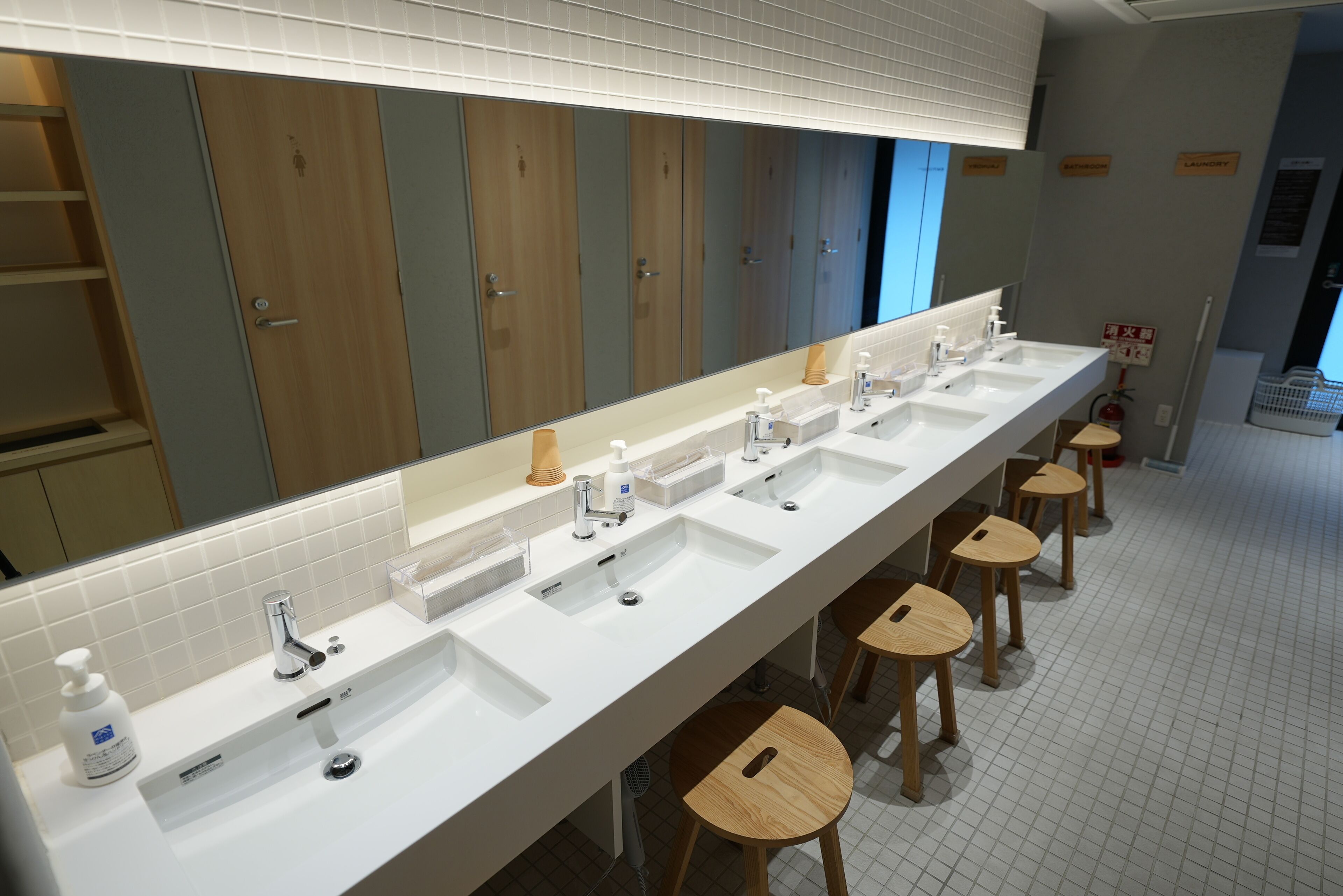 Separate tub and shower, slippers, towels, soap