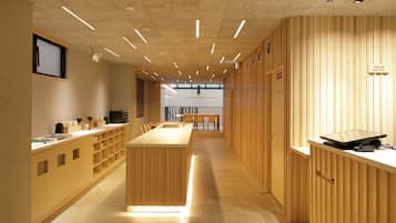 Shared fridge, microwave, toaster, paper towels