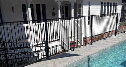 Glebe Cottage with swimming pool. Pet friendly with lots of space to run.