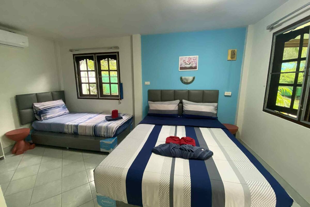 Family Bungalow, Balcony, Garden View | In-room safe, desk, free WiFi, bed sheets