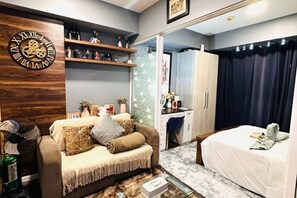 1 bedroom, WiFi, bed sheets - Azure Staycation Beach View your Second Home with Games, BT Karaoke- Best Deal! (Paranaque City)