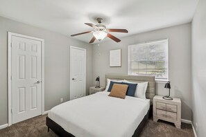 Desk, iron/ironing board, travel cot, free WiFi