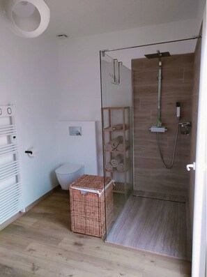 Shower, hair dryer