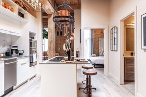 Fridge, microwave, oven, stovetop - Bradshaw Lofts: The Penthouse (Stratford)