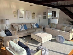 TV, fireplace, offices - Private Beach, Water Views, Incredible Location! (Chatham)