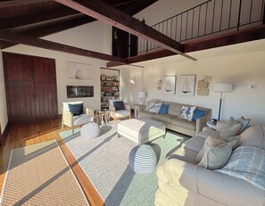 TV, fireplace, offices - Private Beach, Water Views, Incredible Location! (Chatham)