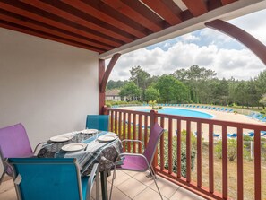 Outdoor dining - Apartment with balcony and pool - Golf de Biscarrosse - 4 pers (Biscarrosse)