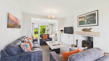 TV, fireplace, offices