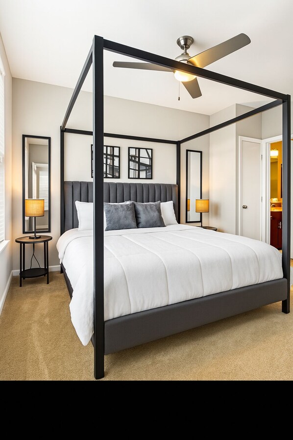 2 chambres, fer et planche à repasser, Wi-Fi, draps fournis
