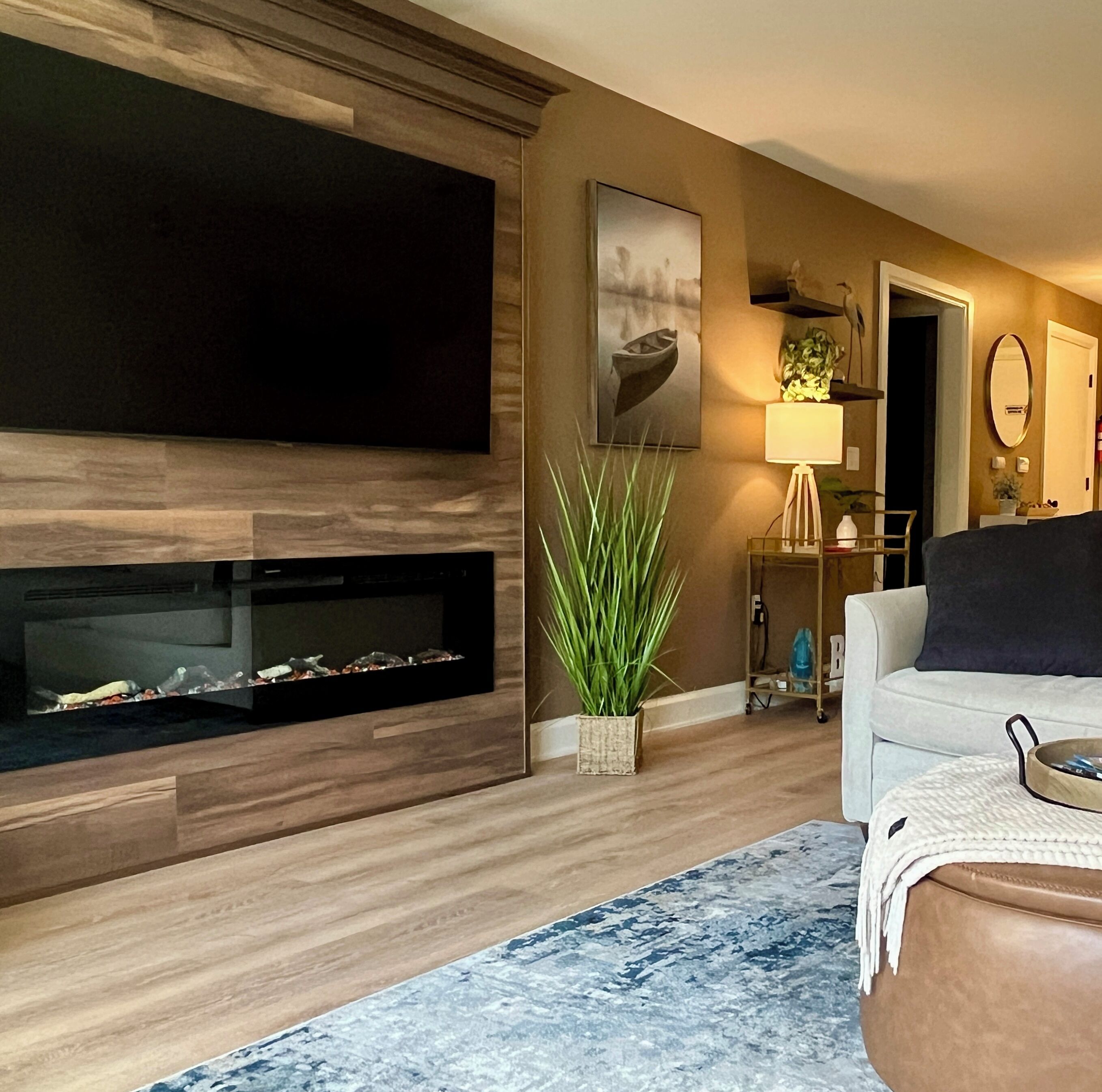 Smart-tv en een open haard