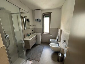 Shower, hair dryer, bidet, towels - PANORAMIC HILLSIDE APARTMENT (Agliano)