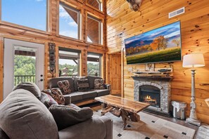 Smart TV, fireplace, video games