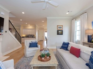 TV, fireplace, offices