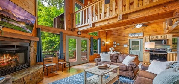 TV, fireplace, offices