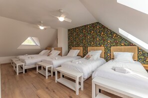 4 slaapkamers, een strijkplank/strijkijzer, gratis wifi, beddengoed