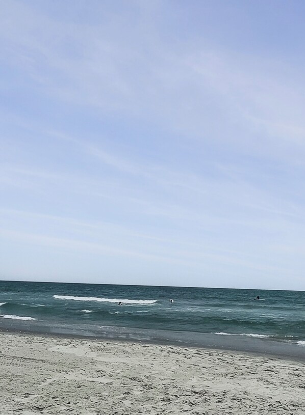 Plage, chaises longues