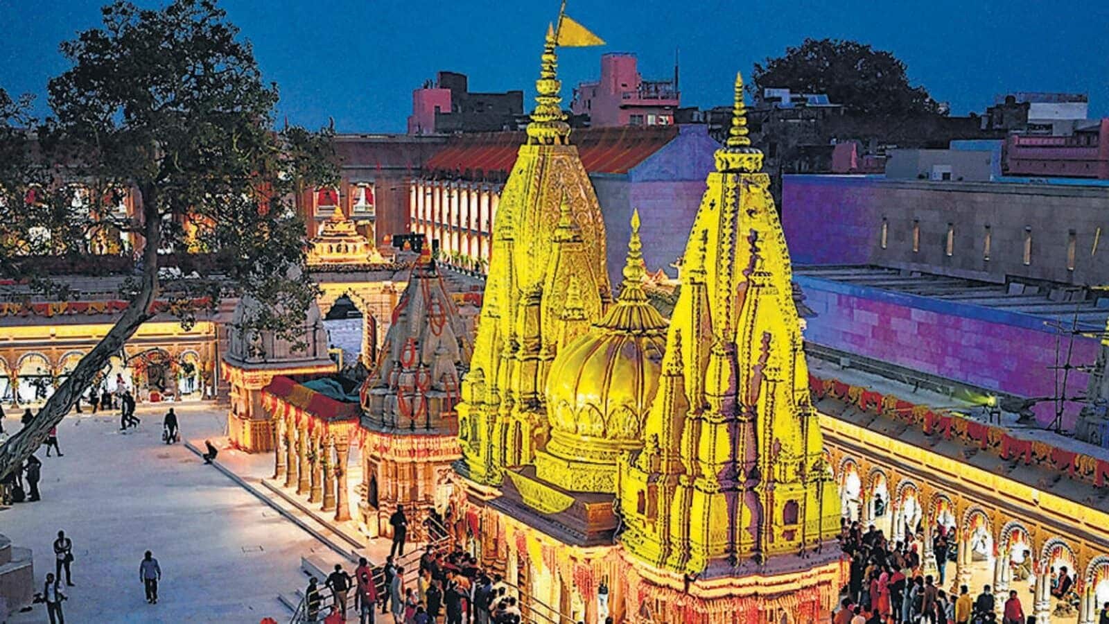A temple with multiple spires and a large open courtyard.
